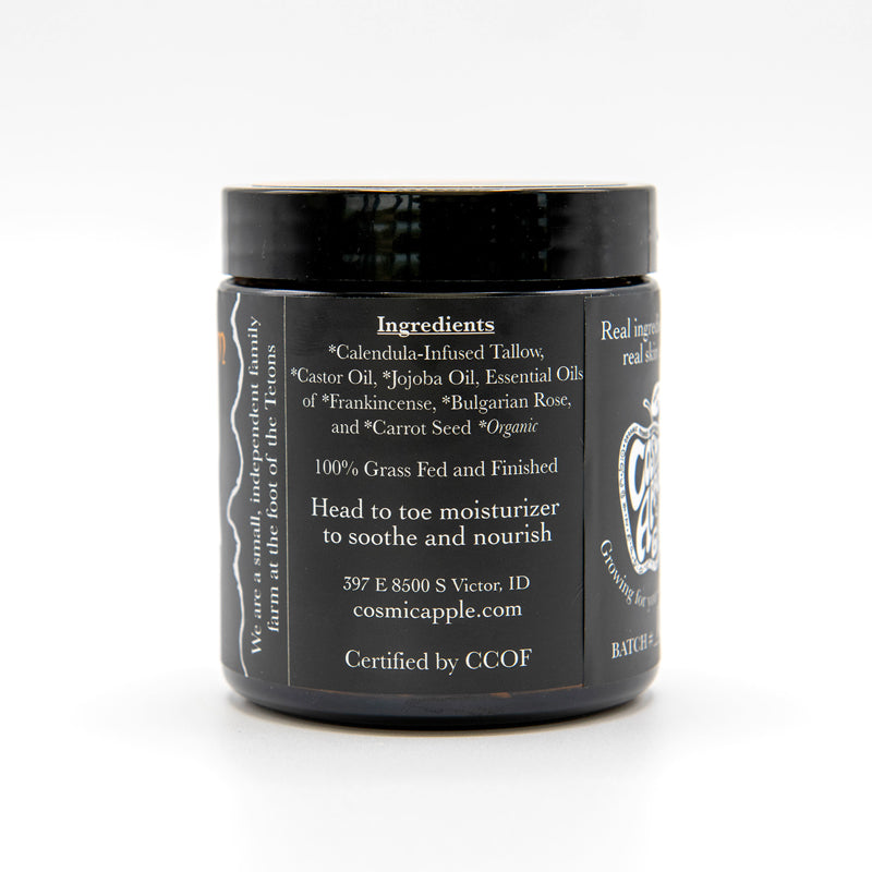 Certified 100% Organic Tallow Balm with Calendula & Rose – Deep Hydration for Mature Skin
