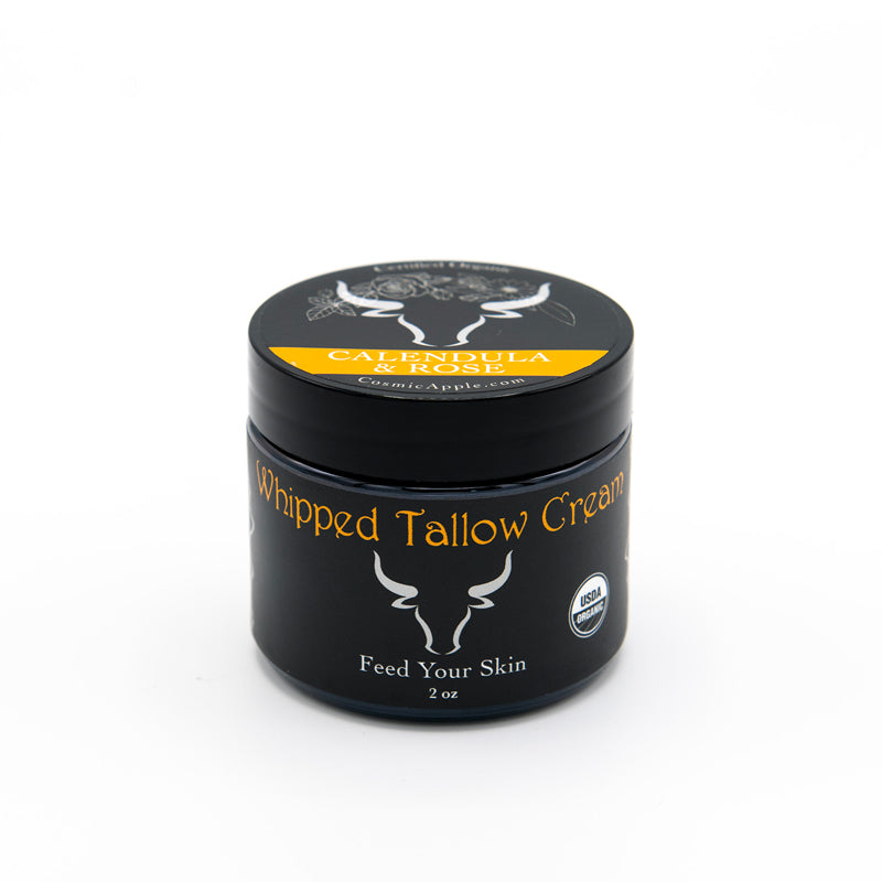 Certified 100% Organic Tallow Balm with Calendula & Rose – Deep Hydration for Mature Skin