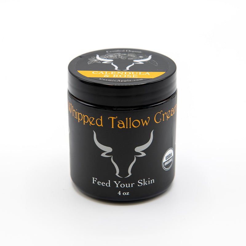 Certified 100% Organic Tallow Balm with Calendula & Rose – Deep Hydration for Mature Skin