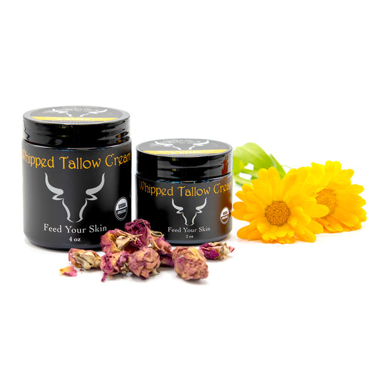 Certified 100% Organic Tallow Balm with Calendula & Rose – Deep Hydration for Mature Skin